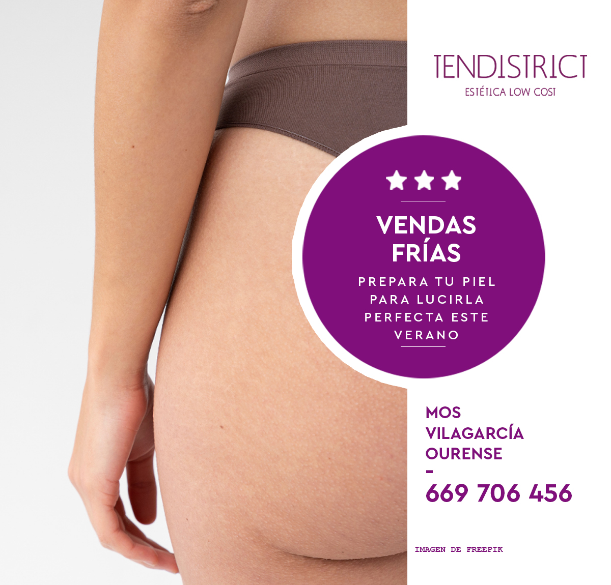 tratamiento de vendas frías para la celulitis y piel de naranja